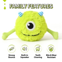 Jouet pour chien en peluche Monstre avec balle couineuse et noyau rebondissant en TPR pour le jeu interactif et le nettoyage des dents