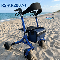 Déambulateur pliant Relaxsmith avec siège, léger, durable, en aluminium, certifié CE, rouge, pour les jeux de plein air, aide à la mobilité pour les personnes âgées