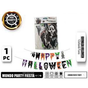 Ghirlanda filettata a tema Halloween con lettere mostruose segno elettronico #75015 - Product Image 1