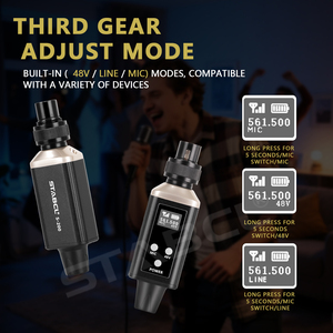 S-200 adattatore per microfono dinamico/capacitivo XLR trasmettitore e ricevitore Wireless cablato al sistema adattatore per microfono Wireless - Product Image 3