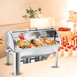 DB 4X 3L Triple bandeja de acero inoxidable Roll Top Chafing Dish New Condition Food Pan para uso en hoteles - Product Image 3