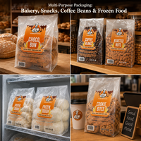 Sac à pain en LDPE avec logo personnalisé et marque privée, fourni directement par l'usine, certifié FDA, avec soufflet latéral pour boulangerie