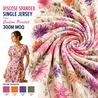 Tissu jersey imprimé en rayonne et élasthanne, tissu doux en viscose pour t-shirts et débardeurs, fournisseur en gros
