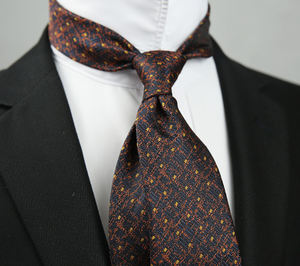 男士奢华100% 涤纶8厘米热卖绣花花棕色藏青色透气耐用环保定制领带 - Product Image 3