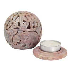 ที่ใส่เทียนทีไลท์ทรงกลมคุณภาพสูง ทำจากหินสบู่บริสุทธิ์ สำหรับแจกเป็นของขวัญ - Product Image 1