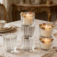 Support de bougie cylindrique cannelé personnalisé Ziao en cristal K9 pour la décoration intérieure haut de gamme des hôtels