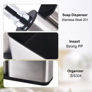 Panier <span class=keywords><strong>de</strong></span> rangement <span class=keywords><strong>de</strong></span> cuisine en acier inoxydable, vente en gros, Design moderne, panier d'évier, caddie, organisateur, <span class=keywords><strong>savon</strong></span> et éponge, 1 pièce - Product Image 4