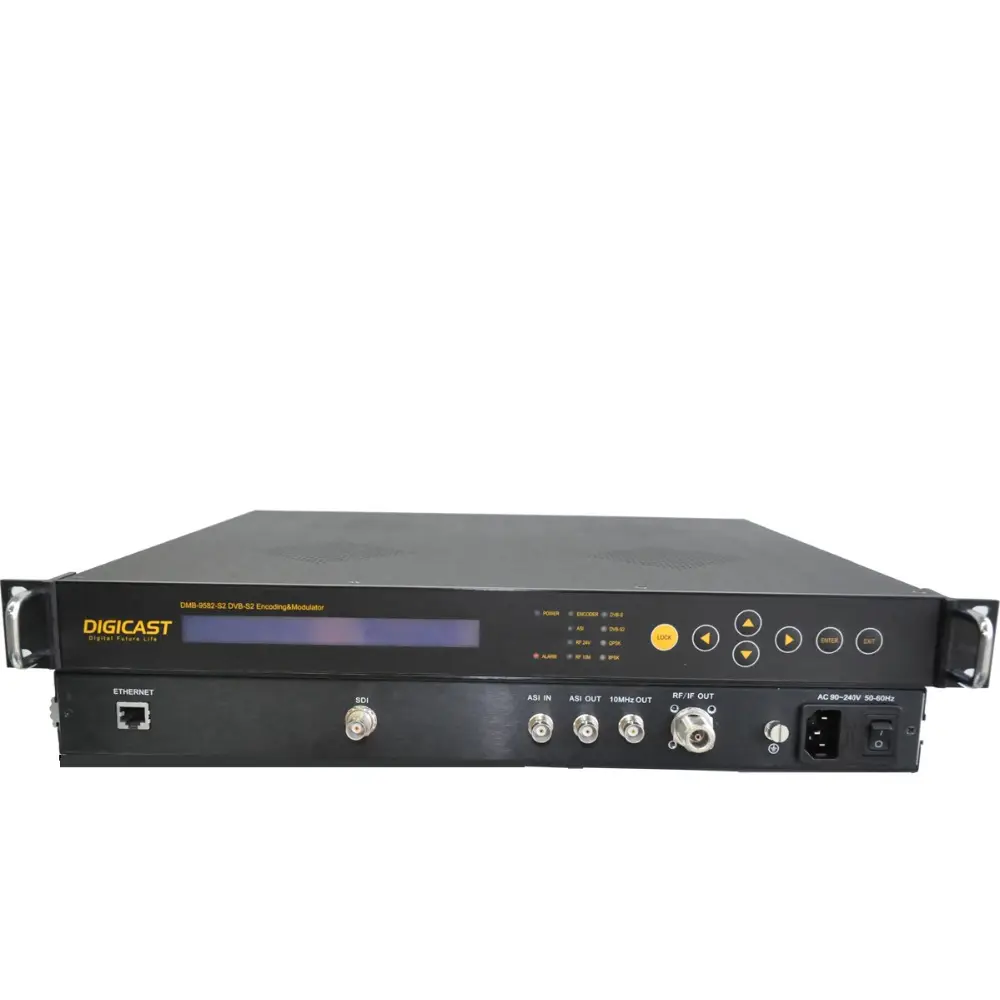 DMB-9582 SDI đầu vào RF của DVB-T DVB-S2 ATSC H.264 mã hóa modulator cho phát thanh truyền hình hệ thống