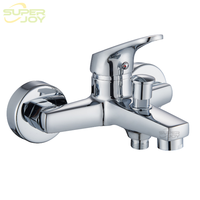 Robinet de douche mural monocommande moderne 1003FA avec cartouche céramique 40 mm, économie d'eau, raccord en laiton et écrou en acier inoxydable