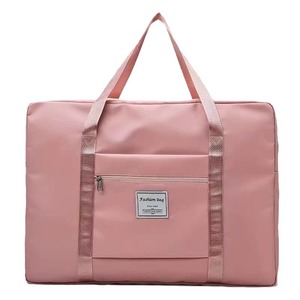 Bolsa de viaje de gran capacidad, plegable, impermeable, para viaje, unisex, con asa suave, rosa, morado - Product Image 4