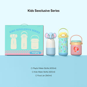 Boîte cadeau élégante pour enfants avec bouteilles isothermes, gobelet pour enfants et boîte à lunch, couleur fraîche, logo personnalisé, bouteille d'eau pour enfants pour cadeaux - Product Image 2