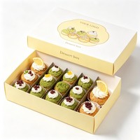 Boîte en papier kraft pliable de qualité alimentaire, écologique, avec logo personnalisé, pour le stockage des beignets, l'expédition des sushis, l'emballage de mini-gâteaux