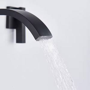 Ensemble de robinet de lavabo mural 3 trous or/noir or laiton Double poignée croisée robinet de lavabo de salle de bain mural robinet chaud et froid - Product Image 6