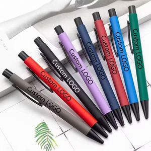 Commercial Office Supplies Promotional <b>Gifts</b> Rubber Coated Soft Touch Ballpoint <b>Pen</b> with Custom Logo Metal Engraving - Product Image 2