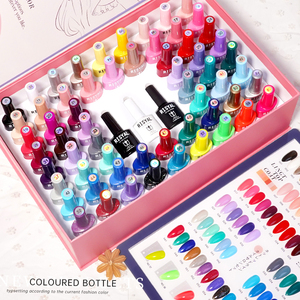 Ensemble de vernis à ongles en gel de 63 pièces, kit de vernis à ongles en gel, base coat, finition brillante et mate, vernis à ongles en gel, collection vert, bleu, <span class=keywords><strong>rouge</strong></span>, rose - Product Image 1