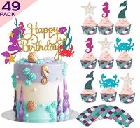 Gâteau de sirène très vendu avec décoration de gâteau d'anniversaire sur le thème de la sirène