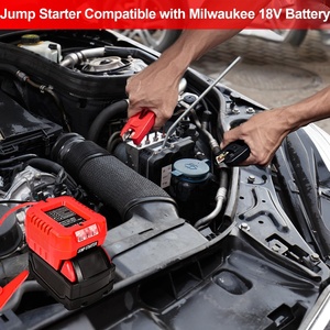 Adaptateur de démarrage de voiture portable pour batterie Li-ion Milwaukes M-18S alimenté par batterie avec pinces de câble de démarrage Chargeur de voiture Démarreur de voiture - Product Image 6