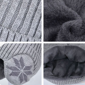 Conjunto de Gorro y Bufanda de Diseño Popular para Invierno 2024, Gorros Cálidos de Estilo Moderno, <span class=keywords><strong>Gorras</strong></span> Ajustadas con Bufanda - Product Image 5