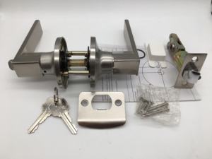 คันโยกประตูโลหะผสมสังกะสีภายใน, มือจับประตูล็อคทางเข้าด้วยกุญแจทองเหลืองลูกบิดประตูซ้ายและขวา - Product Image 4