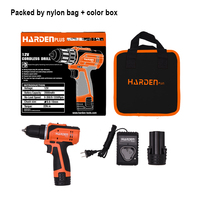 Taladro de Impacto Inalámbrico Harden de Alta Calidad, 12V, Juego de Herramientas Eléctricas con 2 Baterías