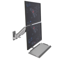 Support de moniteur réglable en aluminium Meisonic T8-GA01KB-SPB, bras double pour moniteur, support mural compatible VESA