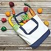 Cotton <strong>Canvas</strong> <strong>Tote</strong> Bag Reusable Grocery Shopping Cloth Bag Fashionable Two-Tone <strong>Totes</strong> for Crafts DIY Your Creative Designs - Product Image 5