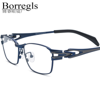Gafas Borregls de Titanio Puro para Hombre, Montura Cuadrada de Diseño, Ligeras, Estilo Japonés, Modelo 2025, 185764