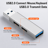Hub USB 3.0, Hub USB 2.0, Splitter USB Multiple, Utilise un Adaptateur Secteur, 3 Ports, Extension Multiple, Hub USB 2.0/3.0 pour PC