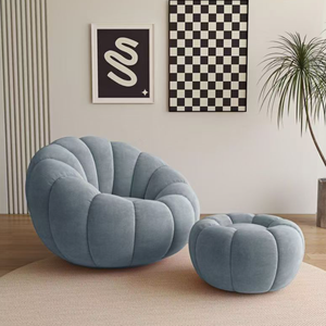 Fauteuil inclinable moderne de style crémeux pour salon, cadre en bois, canapé lounge tatami simple avec repose-pieds pour femmes, rose - Product Image 4