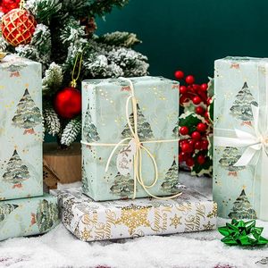 High Quality Coated Hot Stamping <b>Wrapping</b> <b>Paper</b> for Christmas Gifts Christmas Gift Packaging <b>Paper</b> for Party DIY Decoration - Product Image 2