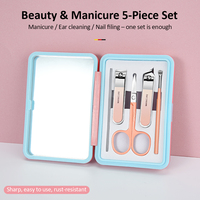 Ensemble de coupe-ongles en acier inoxydable, 5 pièces, Kit professionnel de manucure et pédicure, outils de toilettage pour la maison et les voyages