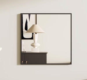 Set di Specchi da Parete a Griglia Quadrata 12 Pezzi, Cornice in Metallo Nero, <span class=keywords><strong>Specchio</strong></span> Decorativo Modulare per Soggiorno, Vendita all'Ingrosso OEM ODM - Product Image 5