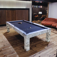 Table de billard moderne de luxe en bois massif de 6 pieds et 9 pieds avec poche en cuir fantaisie et coussin en ardoise Design à neuf boules en marbre