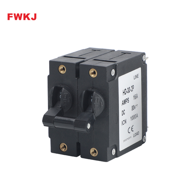 2 Poles DC Type Equipment Protection Circuit Breaker 220V DC Circuit Breaker Overload protection Hydraulic Circuit Breaker