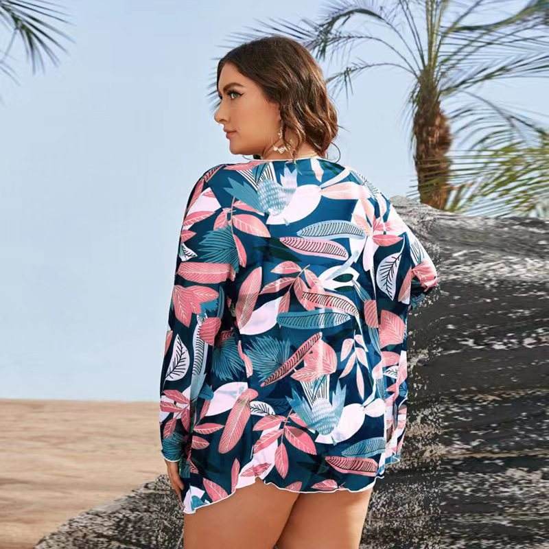 3 Pieces Plus Size Swimwear Set Large High Waist XL 1XL 2XL 3XL for Fat