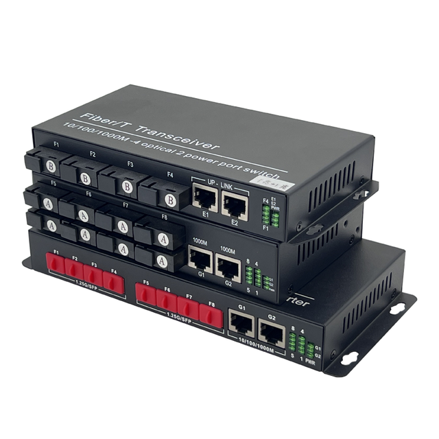 OEM Factory 8 Port Gigabit SFP Fiber Optic Switch 2*10/100/1000 Rj45 Ports Cheap Price Optical Switch 8 Fiber 2 RJ45