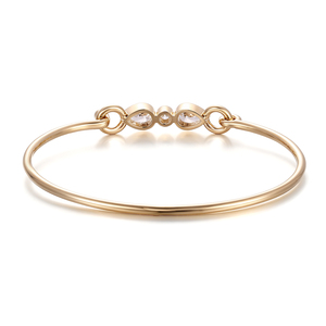 custom real solid 10k 14k 18k gold <b>bangles</b> Pear Lab grown diamond <b>bangles</b> femme fashion jewelry Daily Wedding Jewelry Factory - Product Image 2