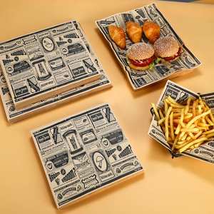Papel para Envolver Comida Rápida Personalizado con Envío DDP, Papel y Cartón Recubierto de PE Resistente a la Grasa y al Agua para Hamburguesas y Sándwiches - Product Image 1
