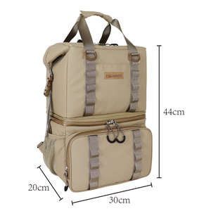 SENDA กระเป๋าเป้สะพายหลังโพลีเอสเตอร์แบบรีไซเคิลได้ความจุขนาดใหญ่สำหรับการตั้งแคมป์แบบสบาย ๆ แบบสองชั้นซิปแบบพกพาเก็บรักษาความร้อนกลางแจ้ง - Product Image 6