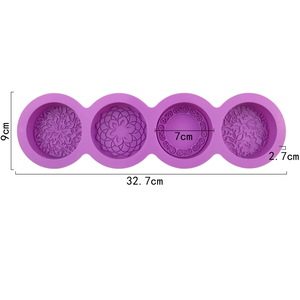 <b>Baking</b> 4 Hole Round Shape Soap Mold With Religio Shape <b>Silicone</b> Molds for Candle Making <b>Silicone</b> Mold for Soap Candle Make Resin - Product Image 2