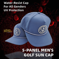 Sombreros de Golf personalizados para hombre gorras de béisbol estilo de moda 5 paneles tejido parche cuerda ajustable impermeable protección solar Formal y deportivo