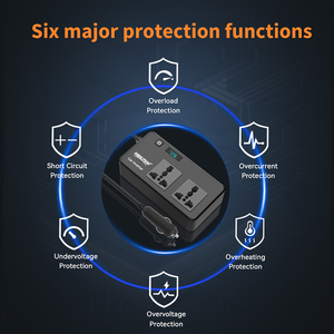 อินเวอร์เตอร์ปรับคลื่นไซน์เวฟอินเวอร์เตอร์อินเวอร์เตอร์12V <span class=keywords><strong>220V</strong></span> 200W อะแดปเตอร์ในรถยนต์ที่ชาร์จไฟ12V ถึง<span class=keywords><strong>220V</strong></span> - Product Image 6