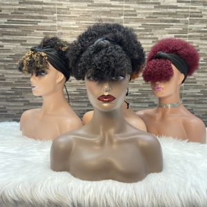 Afro Wave Pixie Cut Peluca rizada Natural Brasileño 150% Densidad COLORES naturales Peluca <span class=keywords><strong>de</strong></span> cabello humano hecha a máquina Banda para el cabello <span class=keywords><strong>de</strong></span> seda helada - Product Image 4