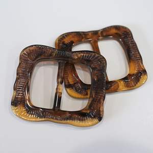 Hebilla de cinturón de resina multicolor con flores mixtas de forma irregular y extraña, hebilla de cinturón de moda de 3 velocidades, hebilla Wingcoat - Product Image 2