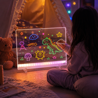 Tableau d'écriture réutilisable en gros, effaçable, OEM, à bas prix, tableau effaçable à sec avec éclairage LED en acrylique transparent