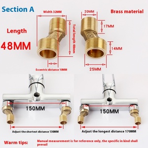 อะแดปเตอร์ขาตั้งฝักบัว MaxTool Universal 304 สแตนเลส ทองแดง แบบโค้ง ปรับระดับได้ ขยายได้ สำหรับแรงดันน้ำต่ำ - Product Image 4