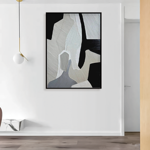 Commercio all'ingrosso astratto latte e caffè dipinto a olio fatto a mano per la decorazione del soggiorno - Product Image 2