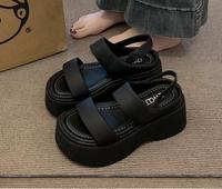 Sandales Nuages en Cuir Épais et Souple pour Femme, Nouvelle Collection Été, Tendance Polyvalente à Porter à l'extérieur