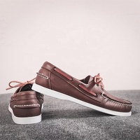 Mocassins Gommino en cuir véritable marron naturel faits à la main, style barefoot, à plateforme plate, populaires sur le marché jamaïcain