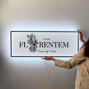 Custom Backlit Acryl Bord Klein Bedrijf Logo Teken Custom 3d Backlit Rond Acryl Light Up Signail Salon Kantoormuur Dec